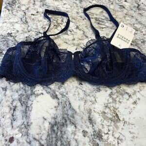 NWT Simone Perele navy lace bra
